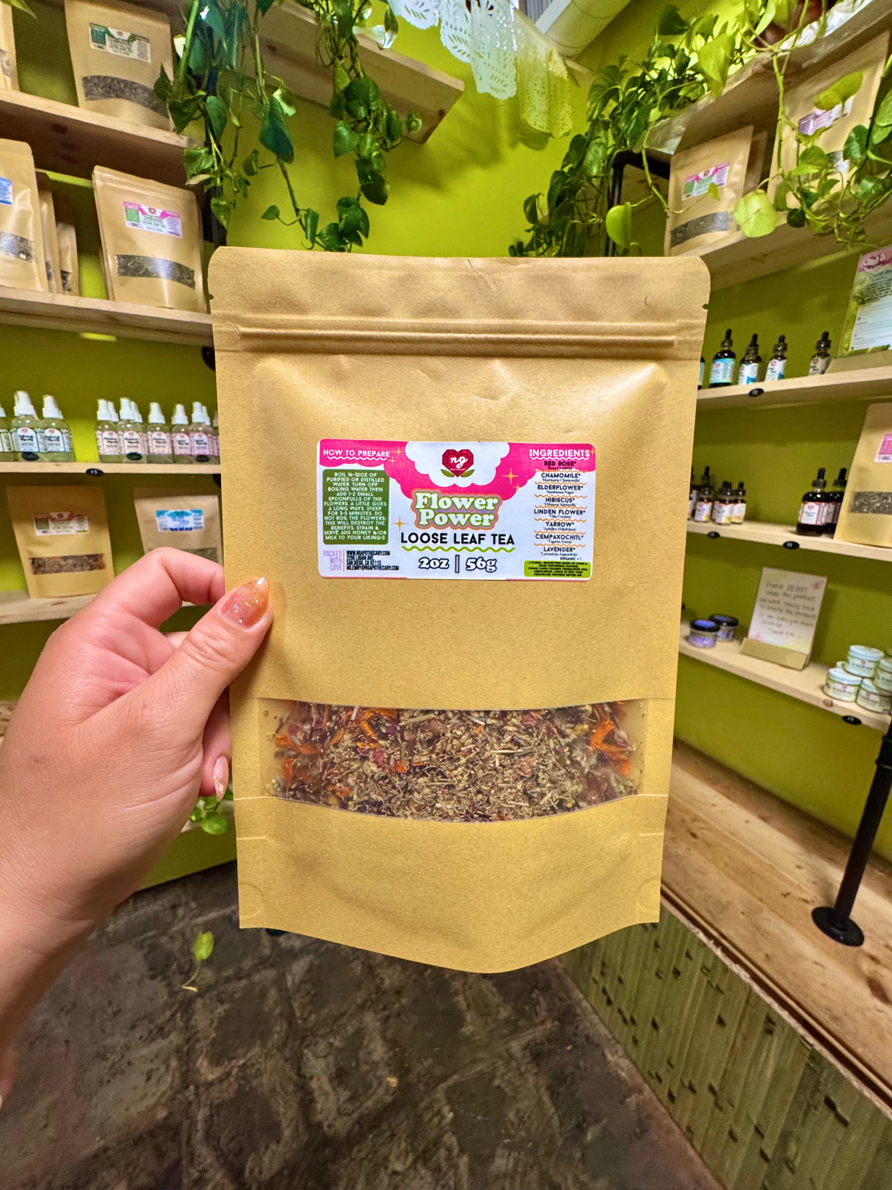 Flower Power Herbal Tisane | Organic 2oz Loose Leaf Tea
