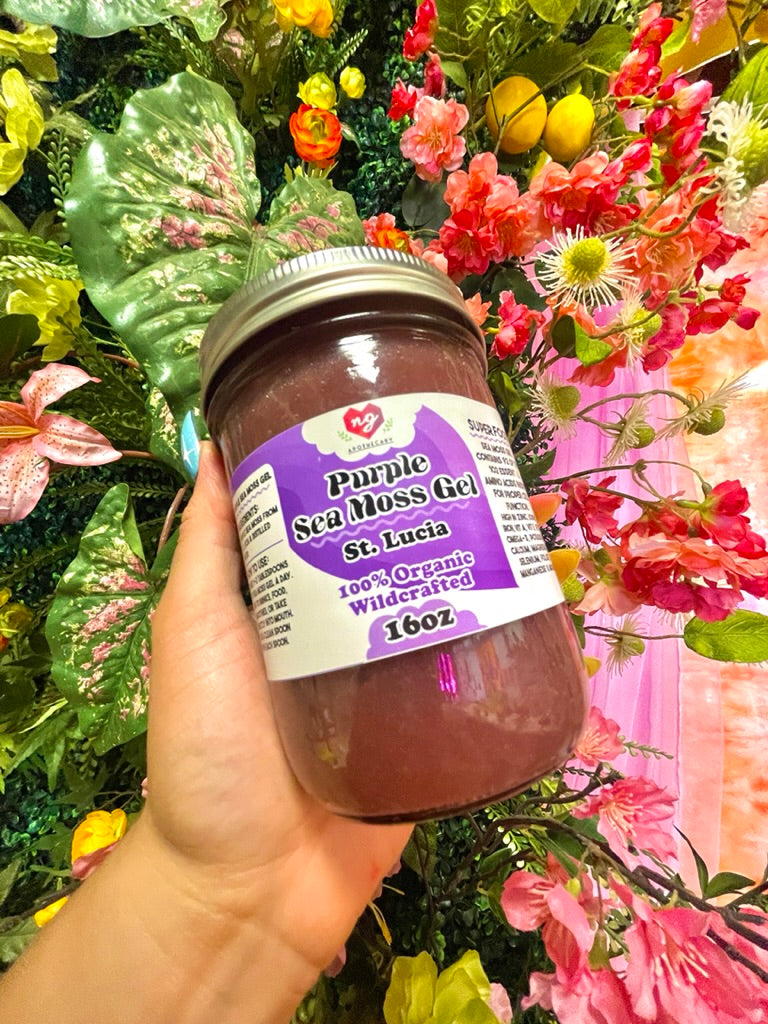 Wildcrafted St. Lucian Purple Sea Moss Gel 16oz - 100% Organic