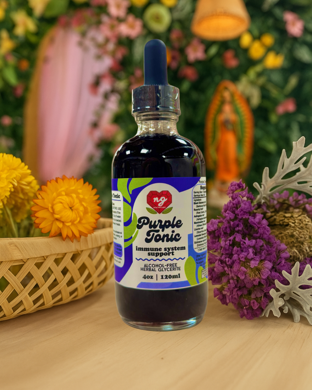 Purple Tonic + Vitamin C Elderberry Glycerite 4oz
