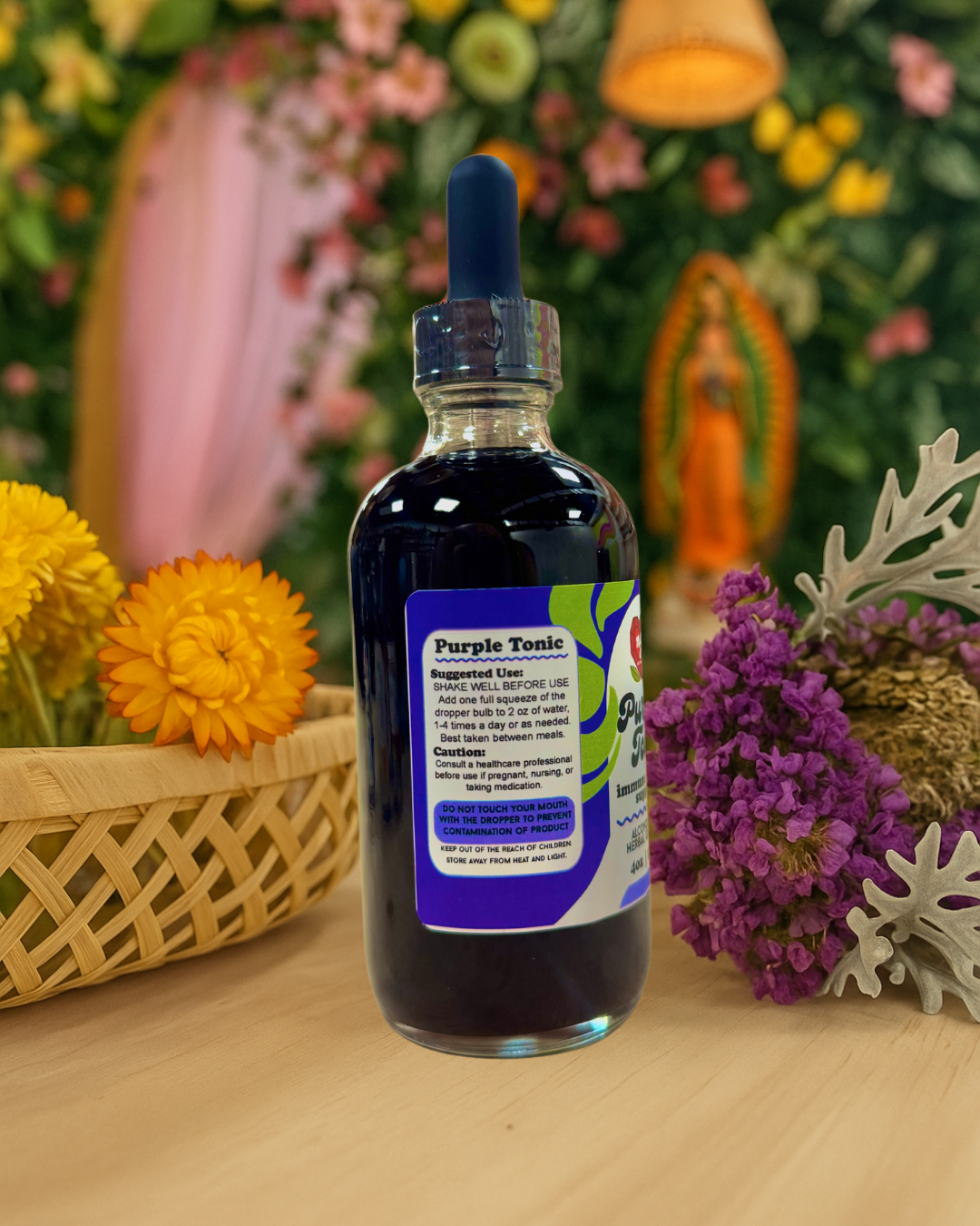 Purple Tonic + Vitamin C Elderberry Glycerite 4oz